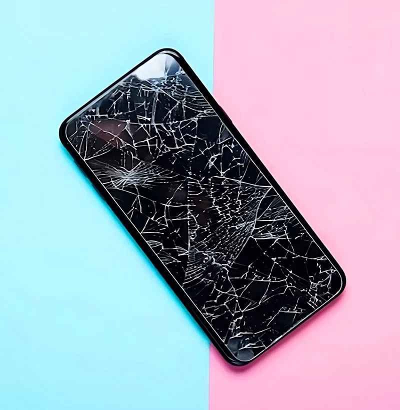 Cracked phone screen