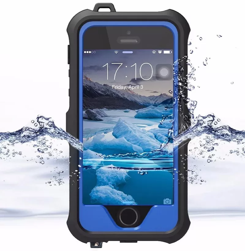 Phone in a waterproof case