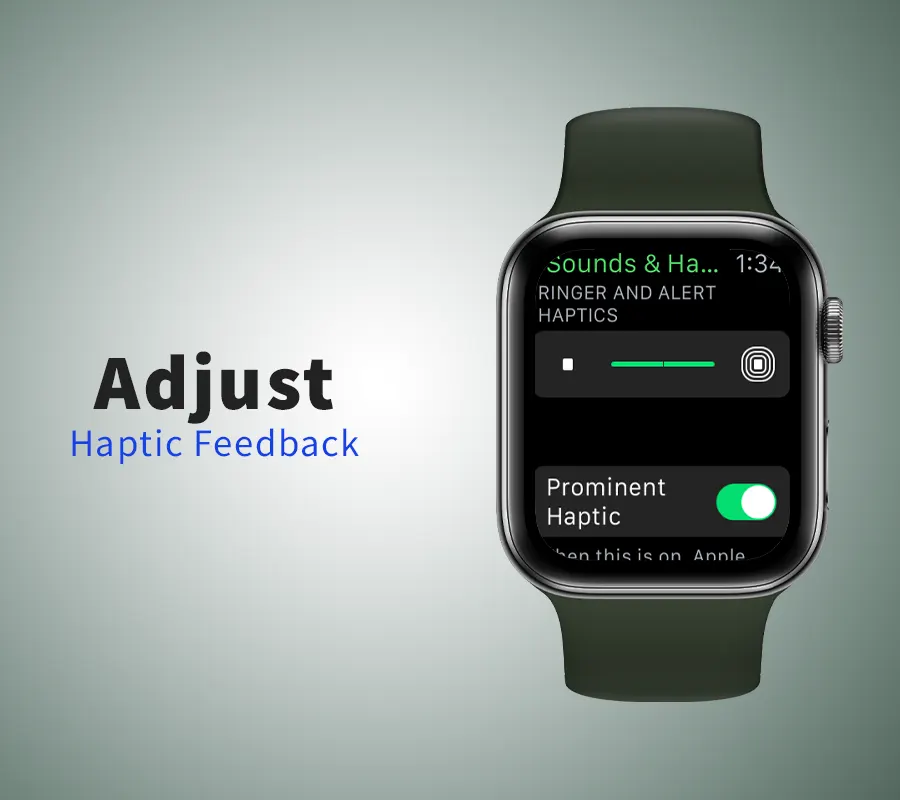 haptic feedback adjustment setting in Apple watch