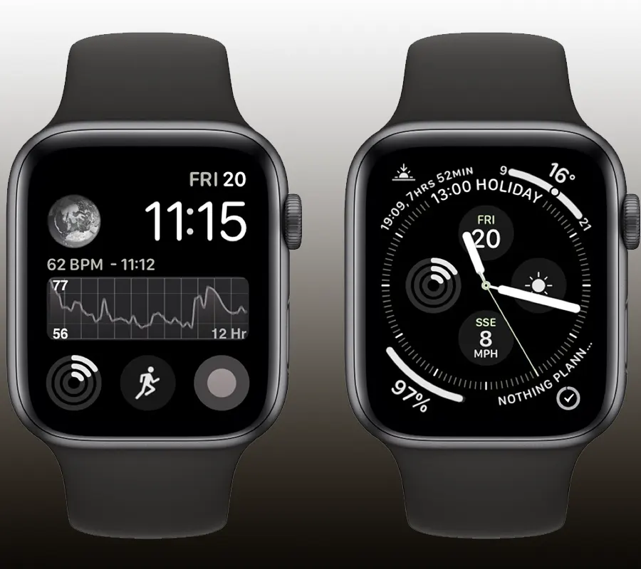 dark themed display in Apple watch