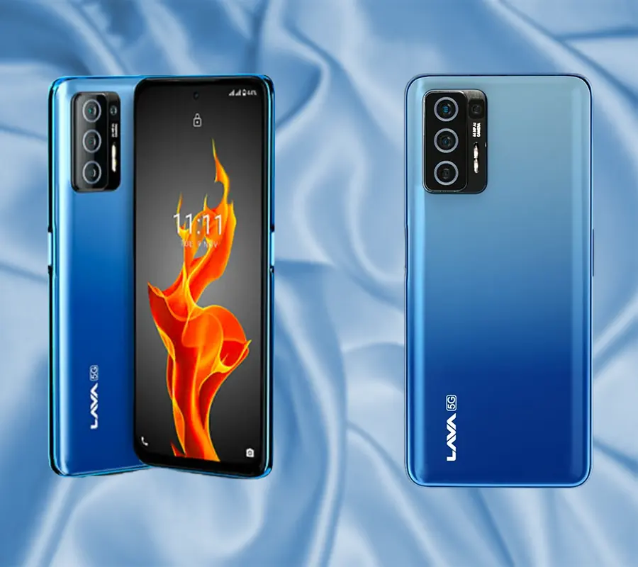 Lava Agni 2 phone in blue colour